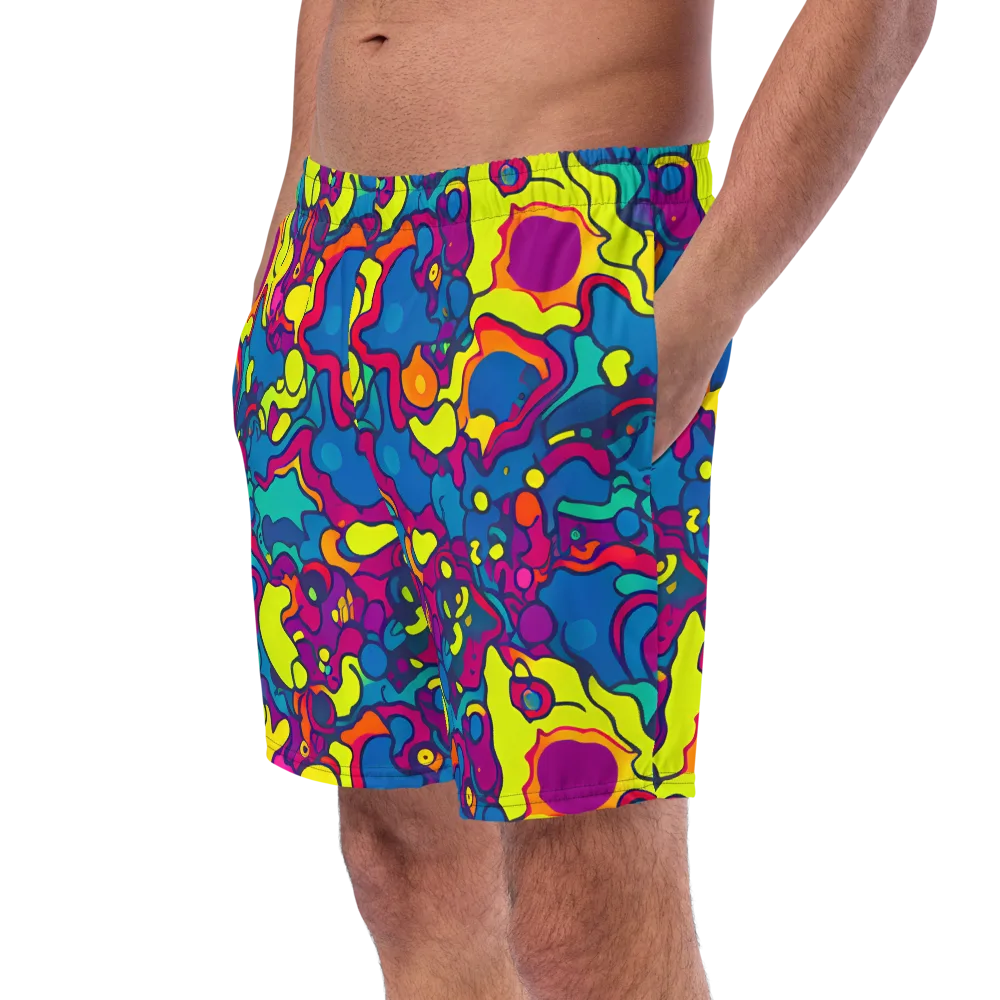 Colorful Chaos on Swim Trunks — Left Front