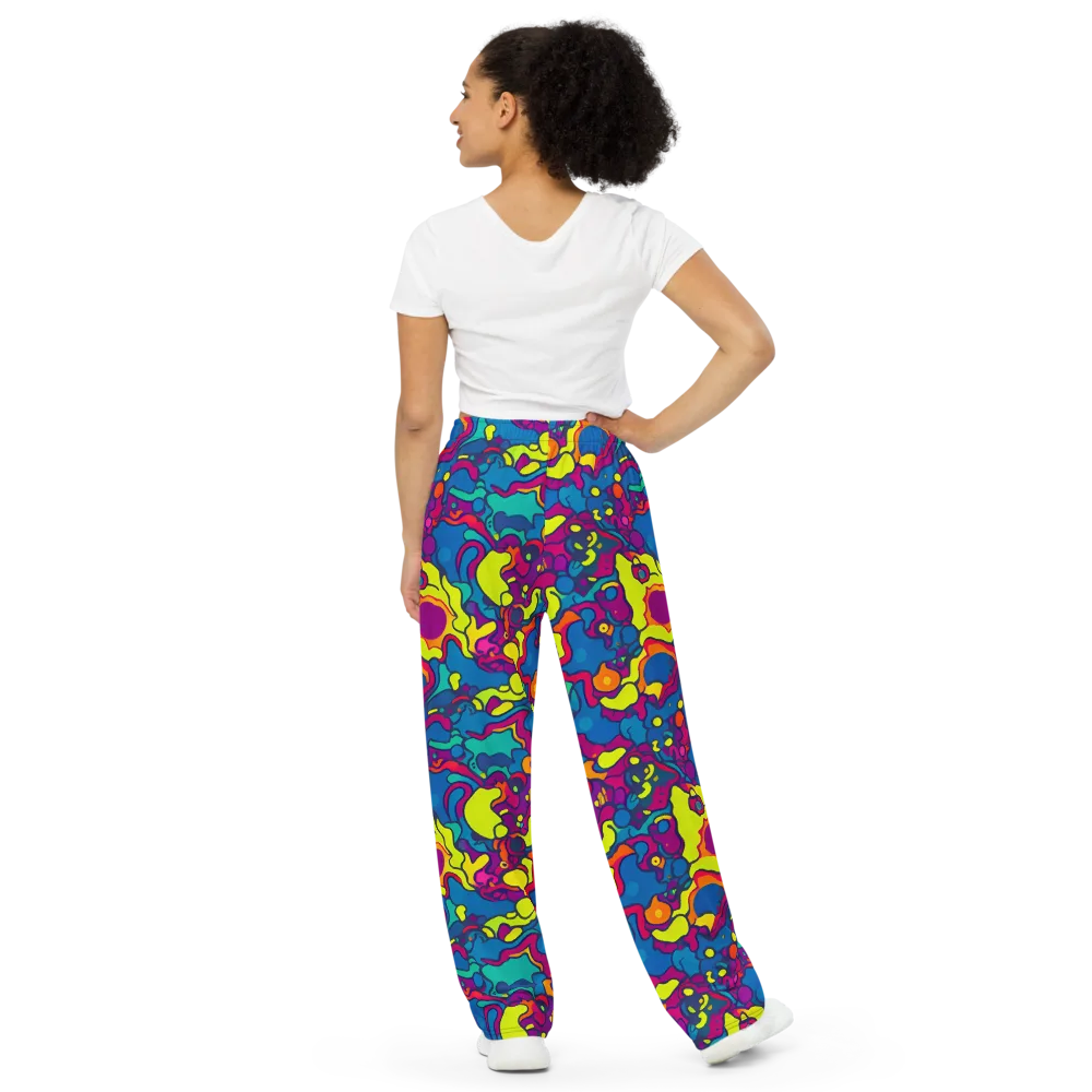 Colorful Chaos on Wide-Leg Pants — Back