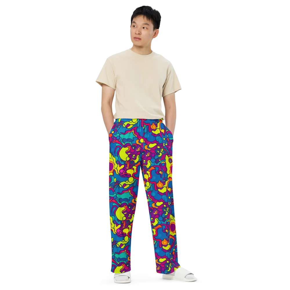 Colorful Chaos on Wide-Leg Pants — Front