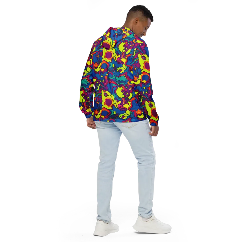 Colorful Chaos on Men's Windbreaker — Back