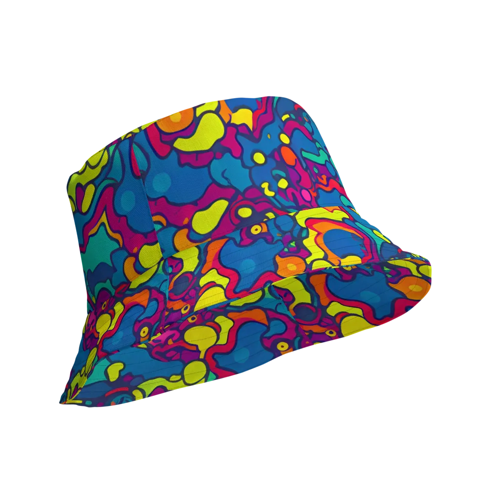 Colorful Chaos on Reversible Bucket Hat — Product details Outside