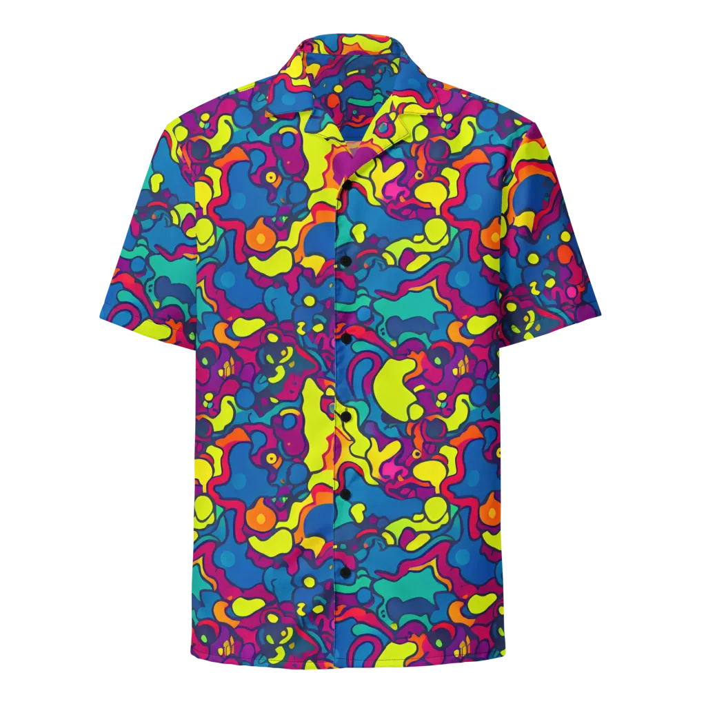 Colorful Chaos on Button Shirt — Front