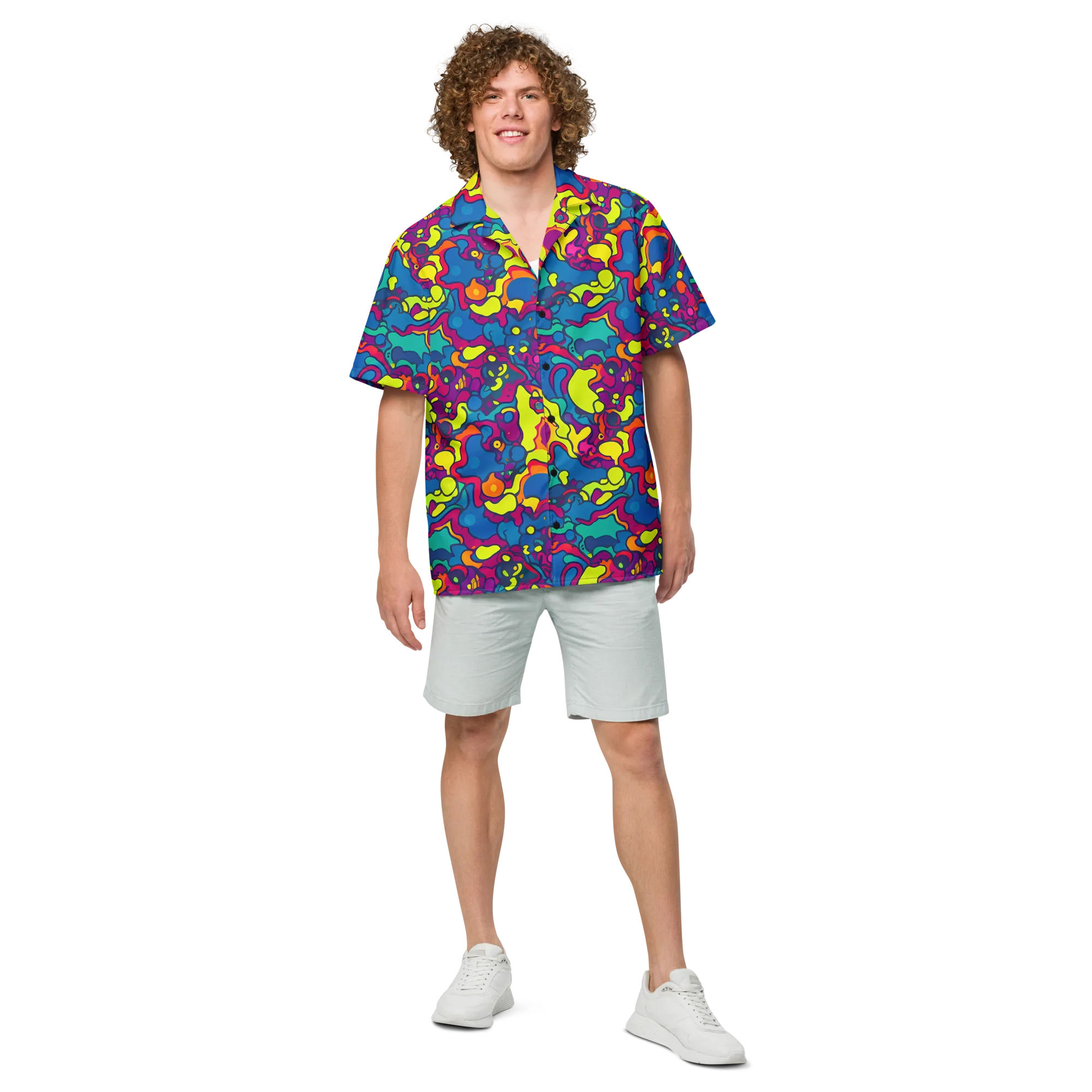 Colorful Chaos on Button Shirt — Front