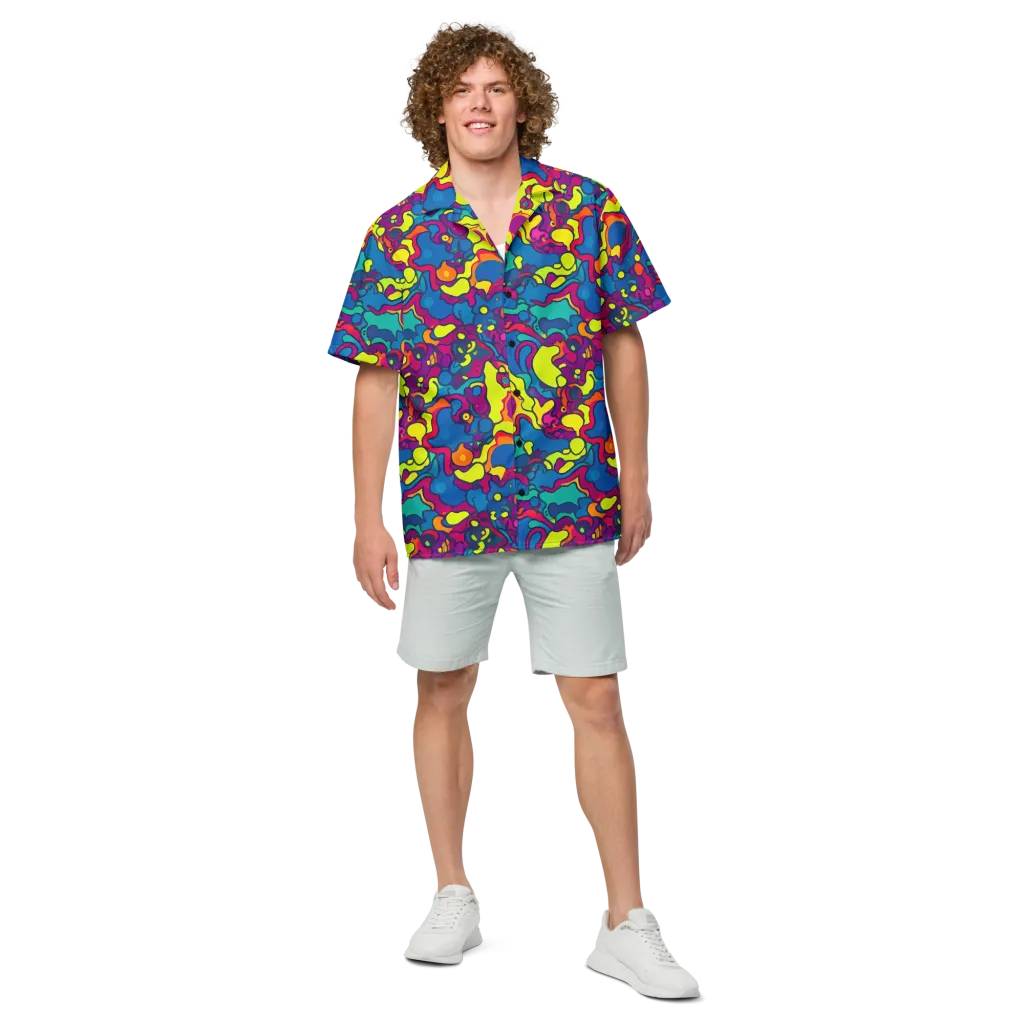 Colorful Chaos on Button Shirt — Front