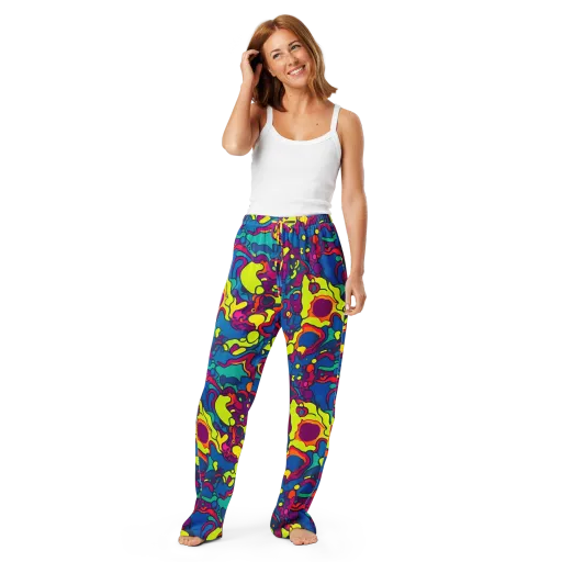 Colorful Chaos on a Women's Pajama Pants