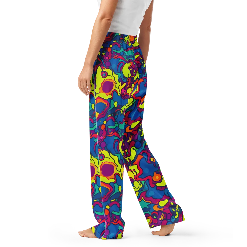 Colorful Chaos on Women's Pajama Pants — Left