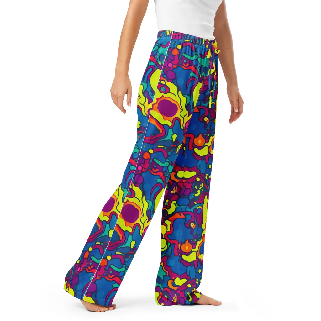 Colorful Chaos on Women's Pajama Pants — Right Front