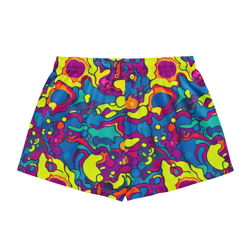 Colorful Chaos on Women's Pajama Shorts — Back