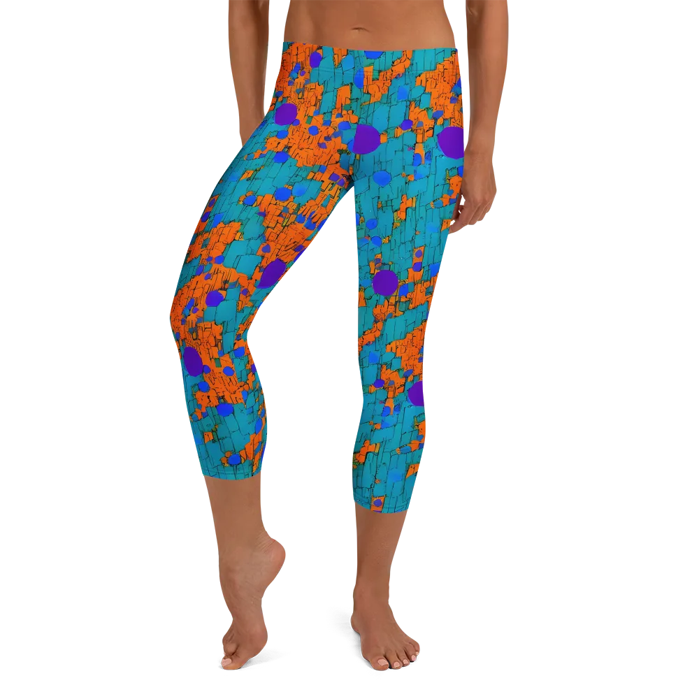 Intergalactic Rhythms on Capri Leggings — Front