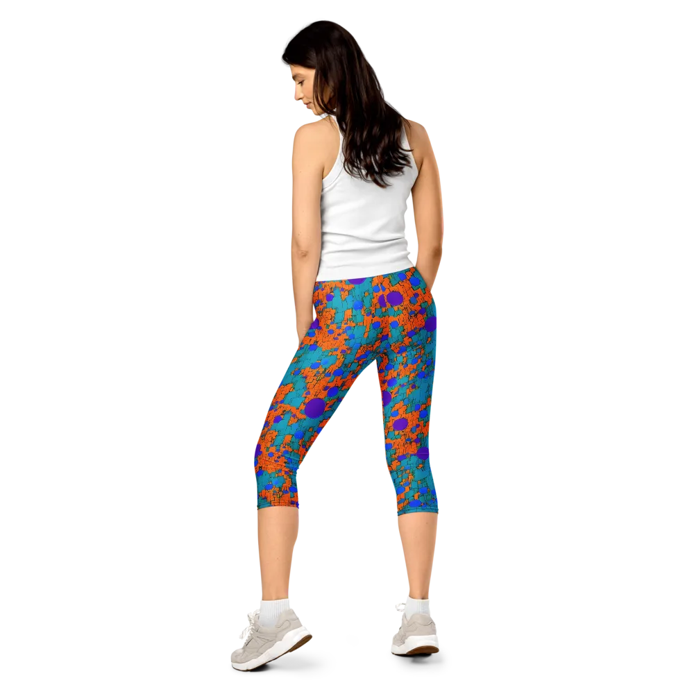 Intergalactic Rhythms on Capri Leggings — Back