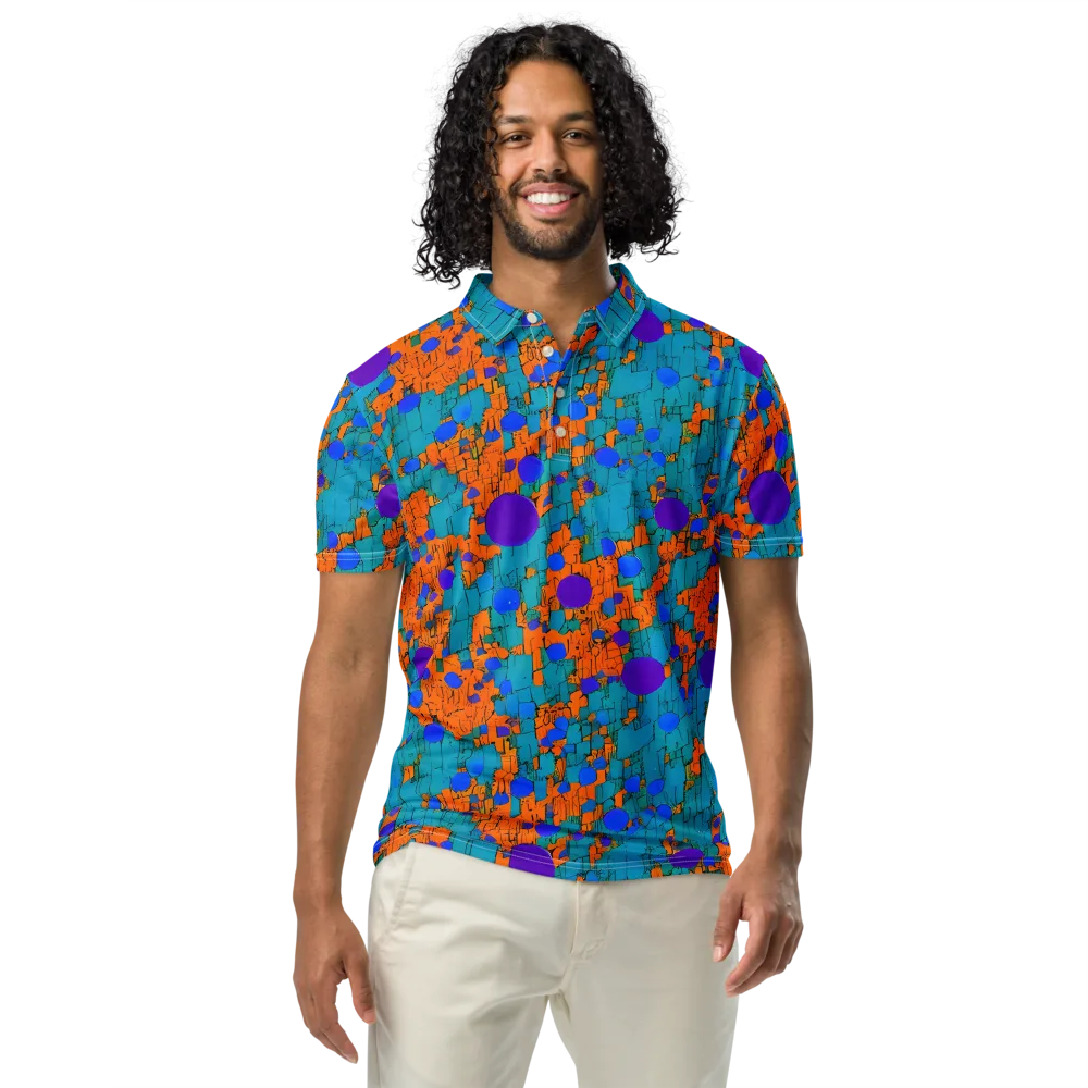 Intergalactic Rhythms on Men's Slim Fit Polo Shirt — Front