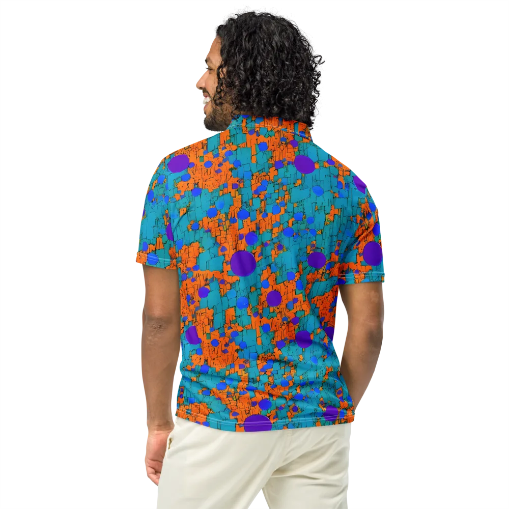 Intergalactic Rhythms on Men's Slim Fit Polo Shirt — Back