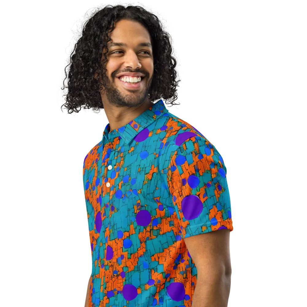 Intergalactic Rhythms on Men's Slim Fit Polo Shirt — Left Front