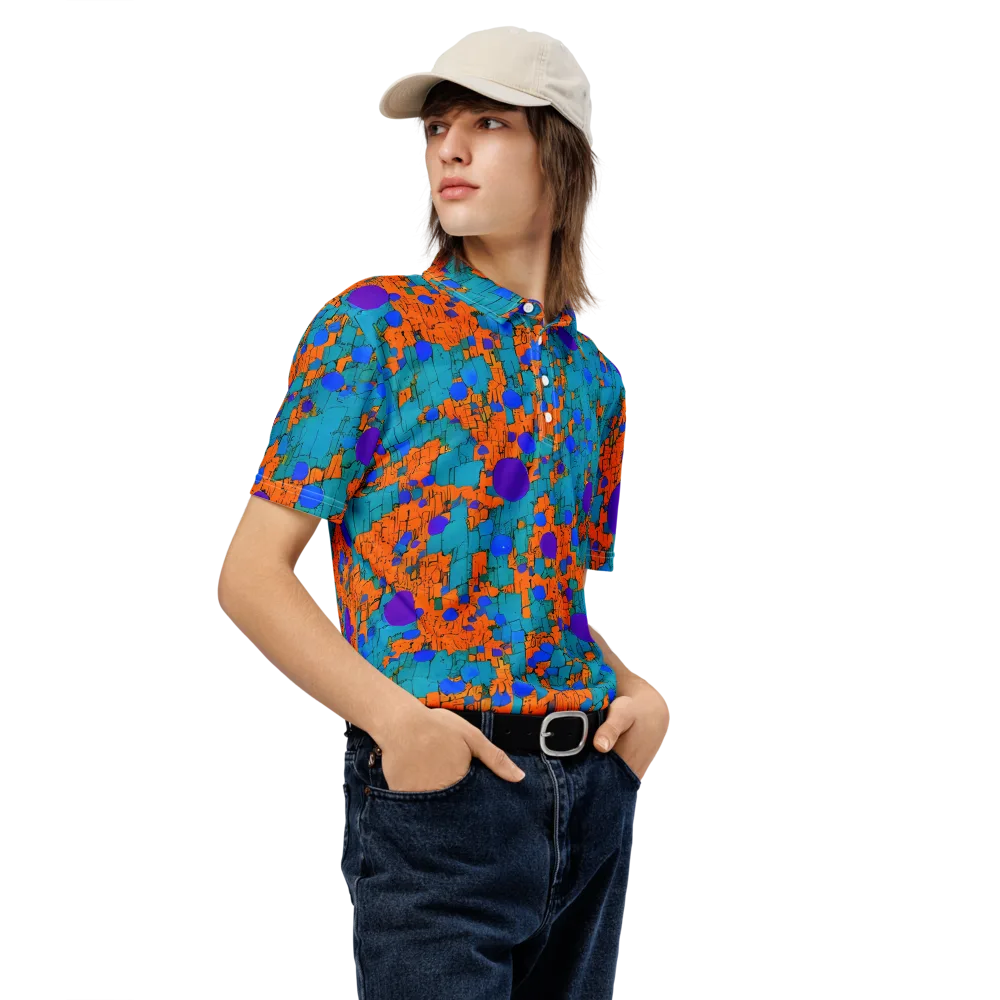 Intergalactic Rhythms on Men's Slim Fit Polo Shirt — Right Front