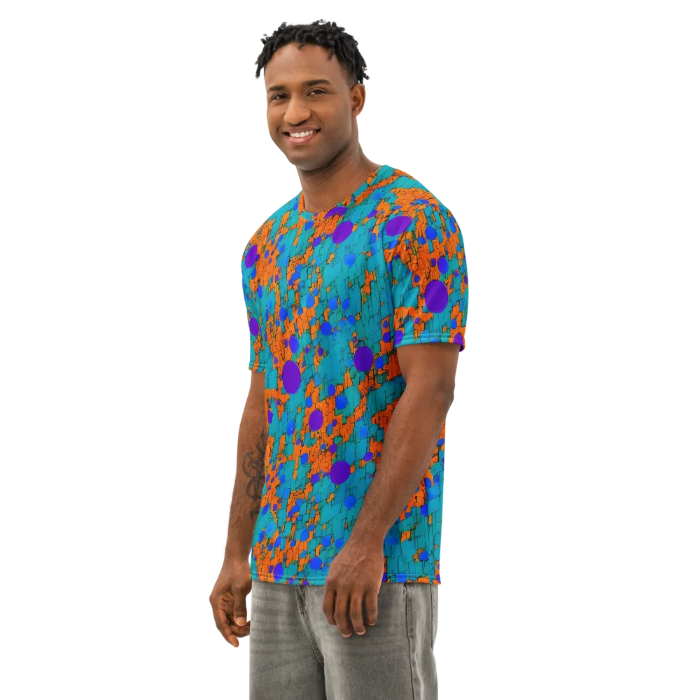 Intergalactic Rhythms on Men's Cotton Crew Neck T-Shirt — Left Front