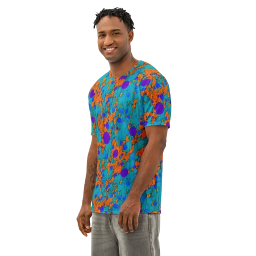 Intergalactic Rhythms on a Men's Cotton Crew Neck T-Shirt
