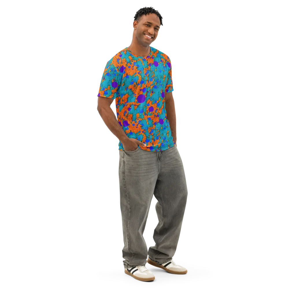 Intergalactic Rhythms on Men's Cotton Crew Neck T-Shirt — Right Front