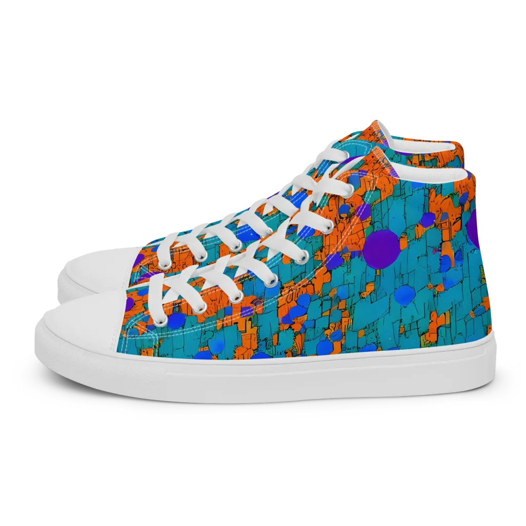 Intergalactic Rhythms on Men's High Top Canvas Shoes — Left