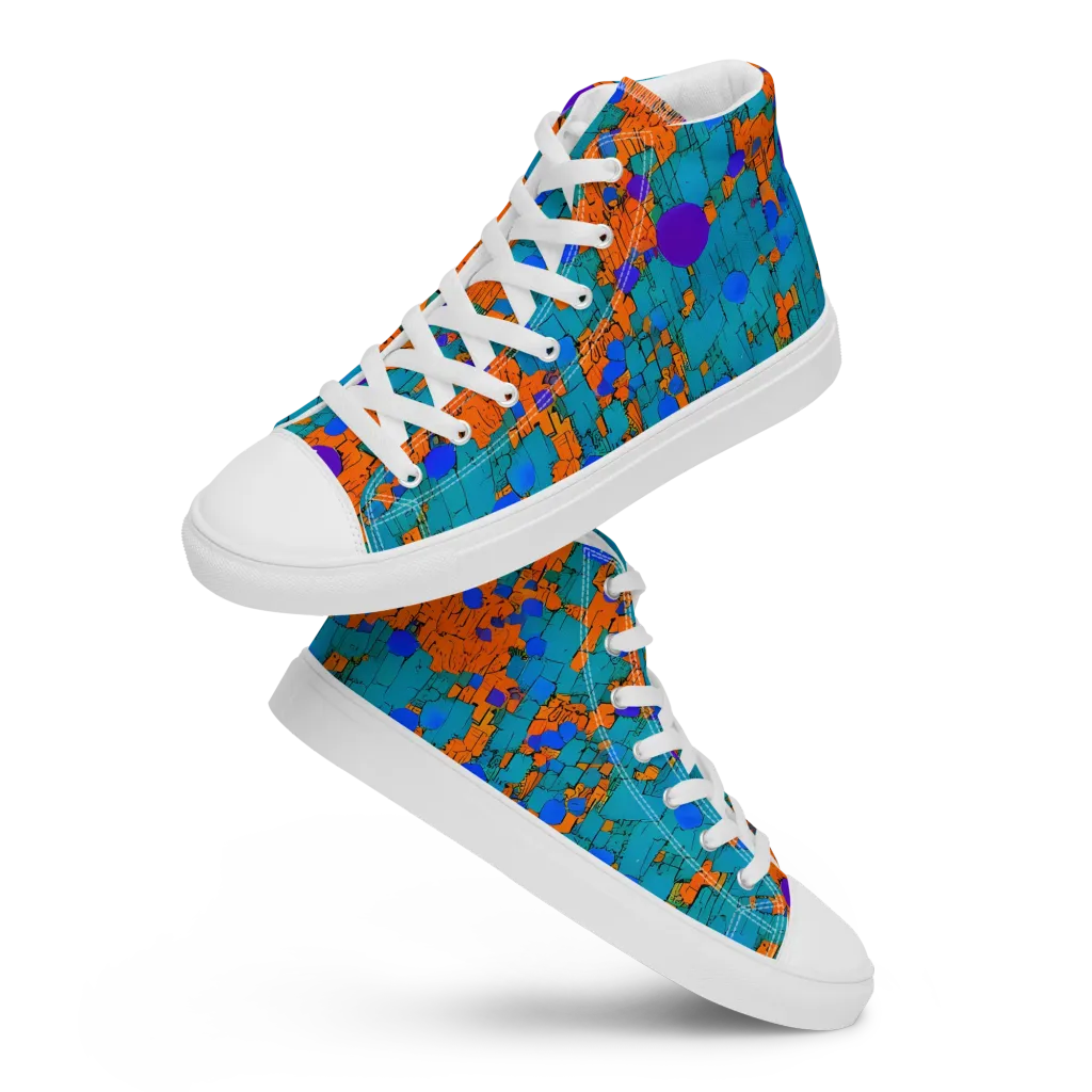 Intergalactic Rhythms on Men's High Top Canvas Shoes — Front