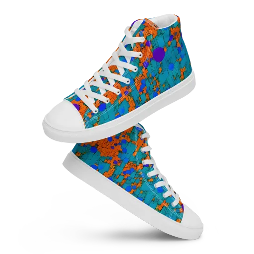 Intergalactic Rhythms on a Men's High Top Canvas Shoes