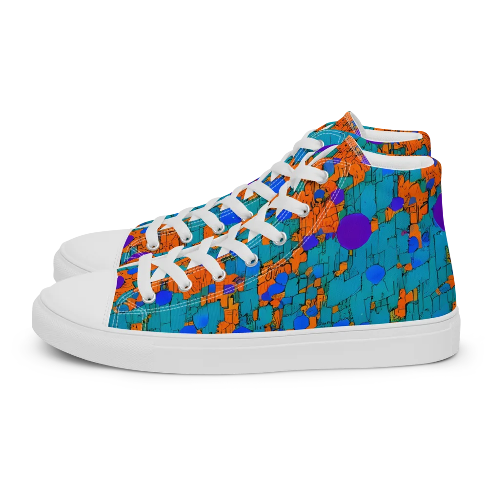 Intergalactic Rhythms on Women's High Top Canvas Shoes — Left