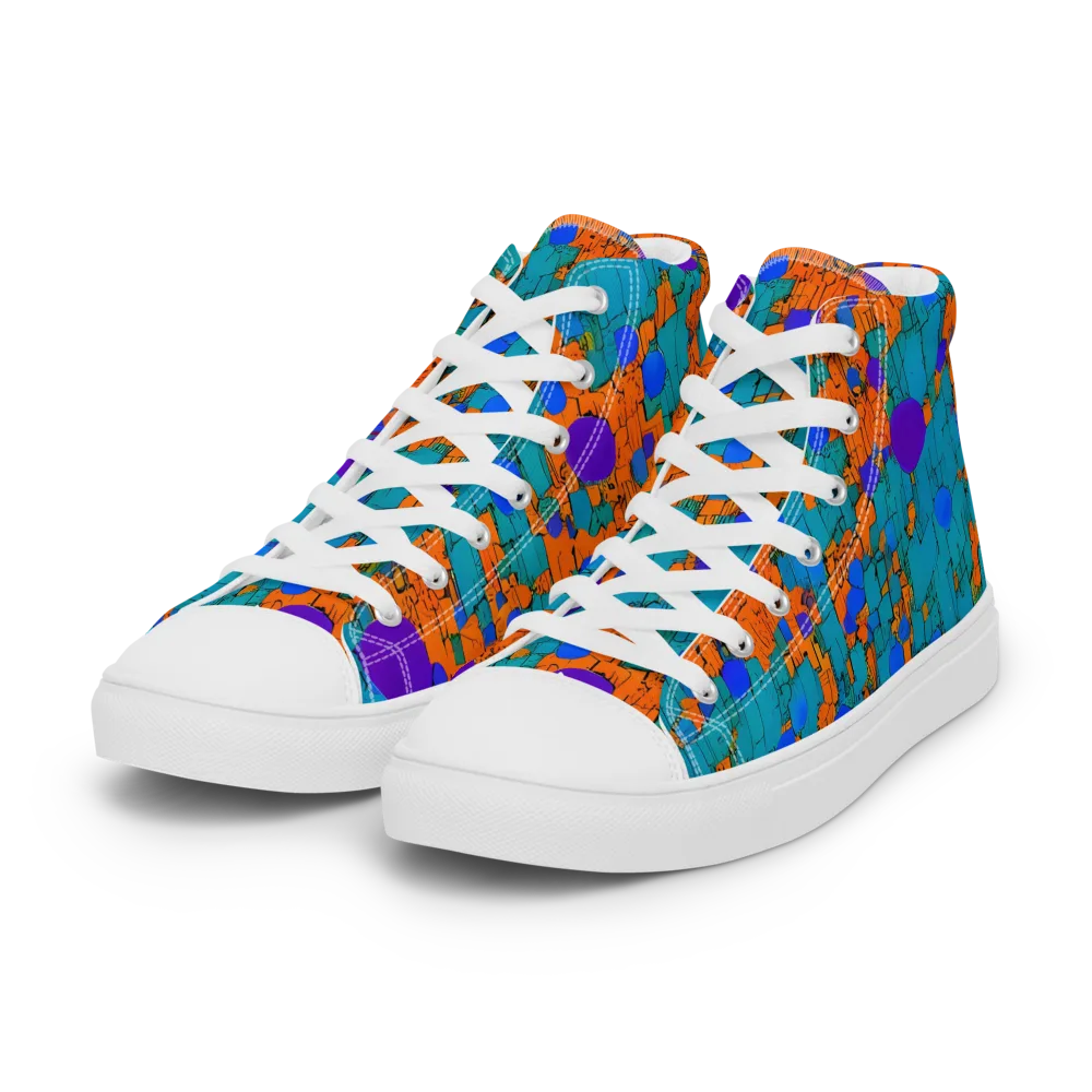 Intergalactic Rhythms on Women's High Top Canvas Shoes — Left Front