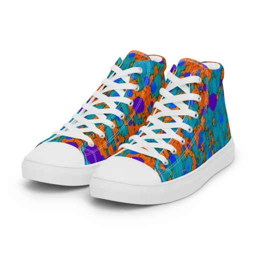 Intergalactic Rhythms on a Women's High Top Canvas Shoes