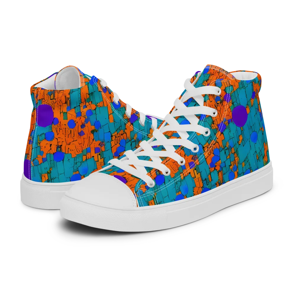 Intergalactic Rhythms on Women's High Top Canvas Shoes — Left