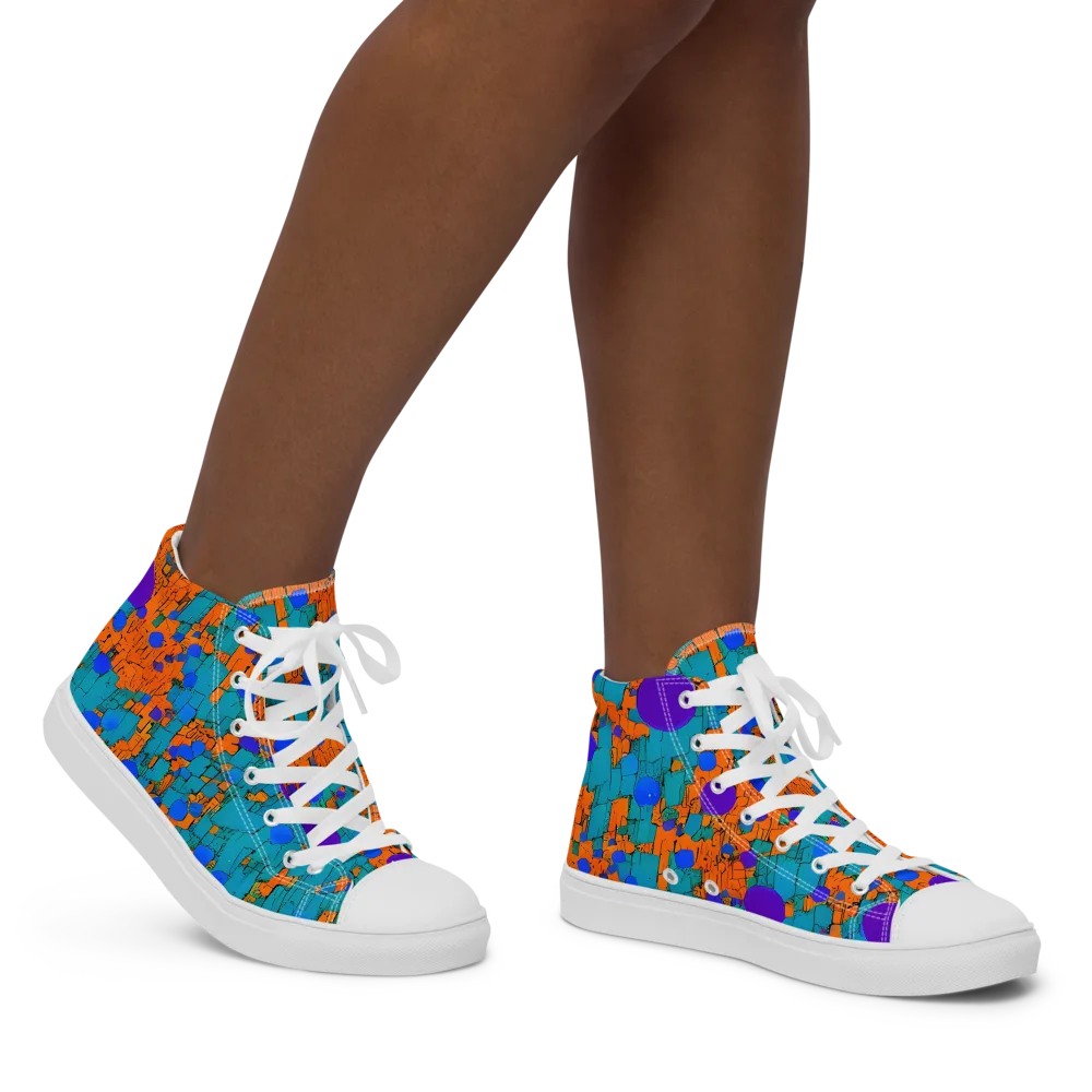 Intergalactic Rhythms on Women's High Top Canvas Shoes — Right