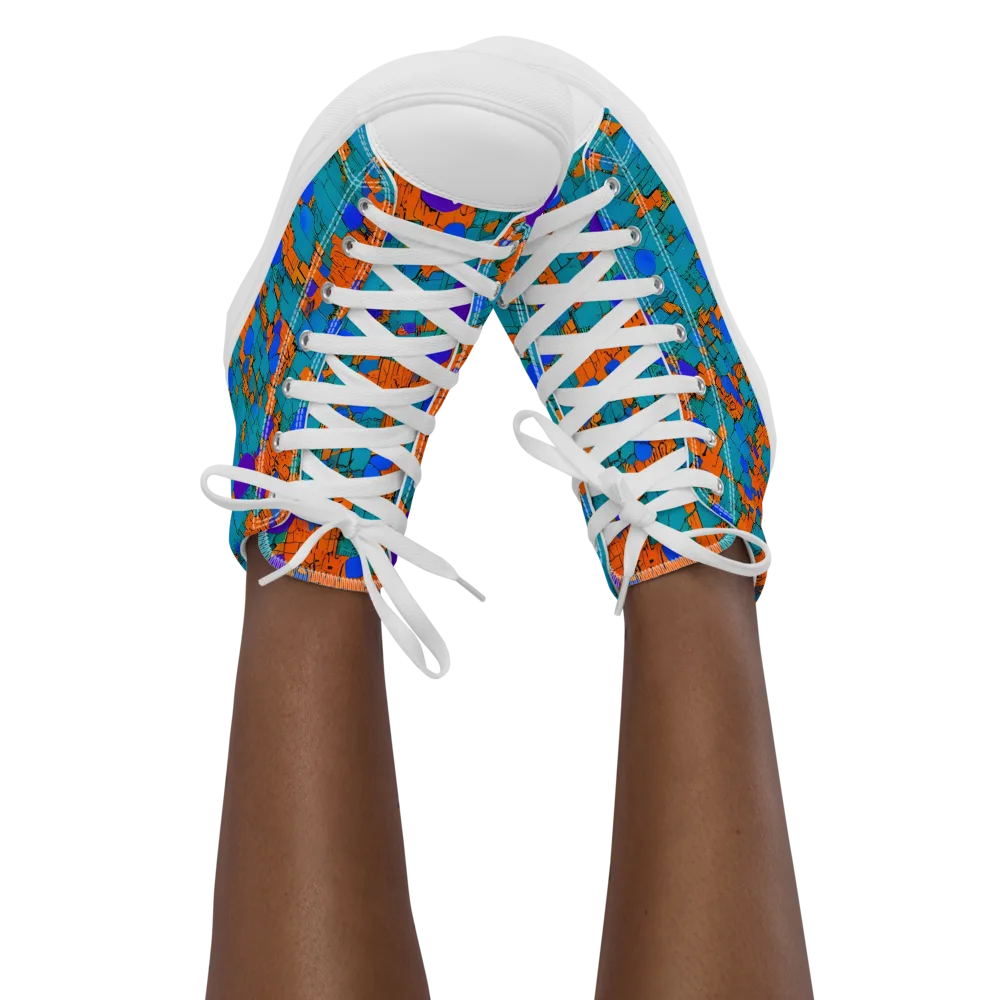 Intergalactic Rhythms on Women's High Top Canvas Shoes — Front