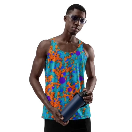 Intergalactic Rhythms on a Men's Tank Top