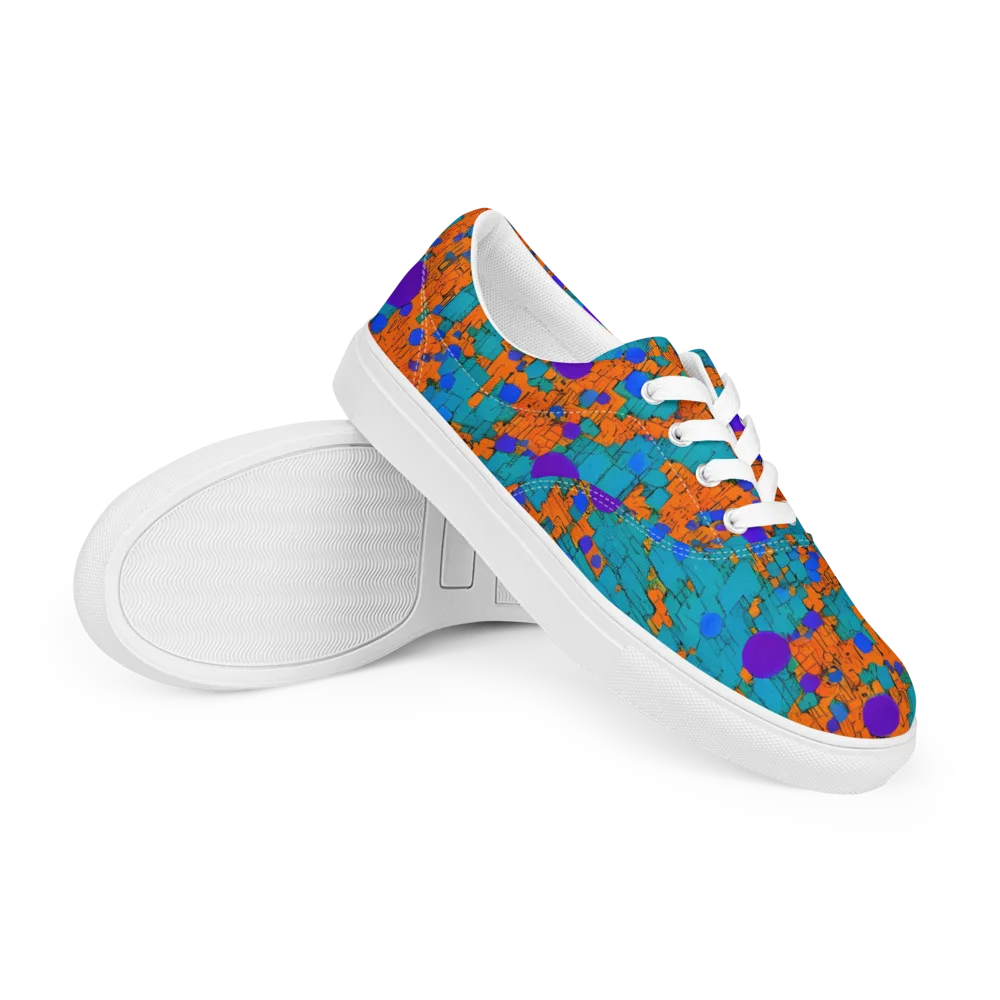 Intergalactic Rhythms on Men's Lace-Up Canvas Shoes — Right Front