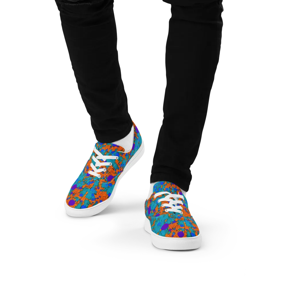 Intergalactic Rhythms on Men's Lace-Up Canvas Shoes — Front