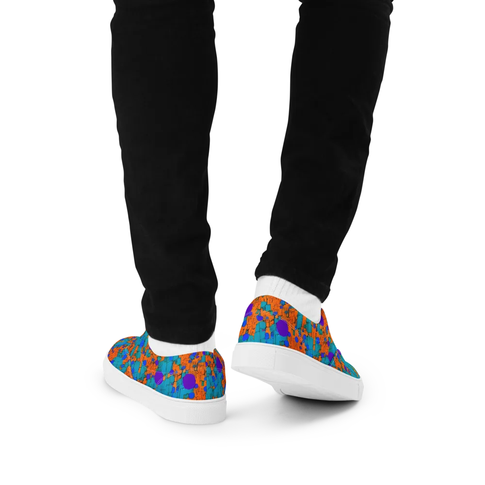 Intergalactic Rhythms on Men's Lace-Up Canvas Shoes — Back