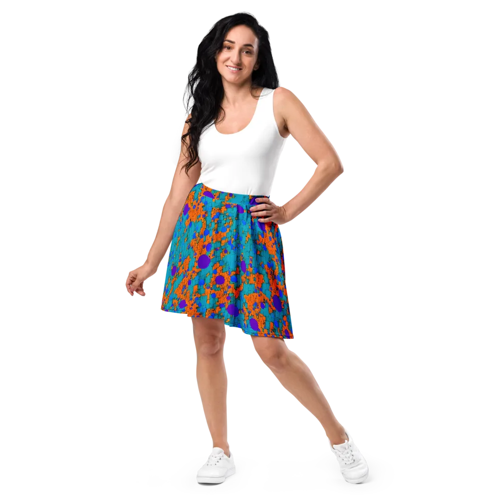 Intergalactic Rhythms on Skater Skirt — Front