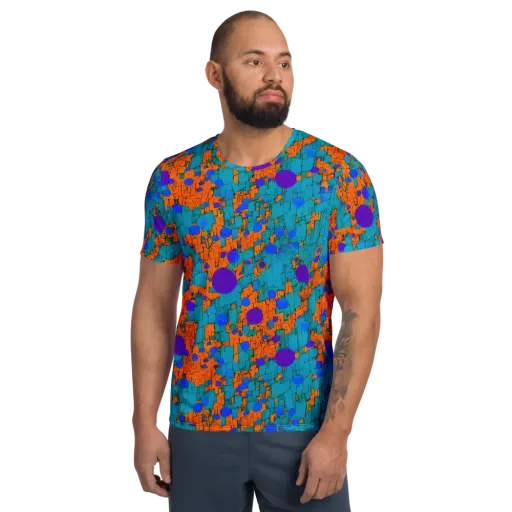 Intergalactic Rhythms on a Men's Athletic T-Shirt