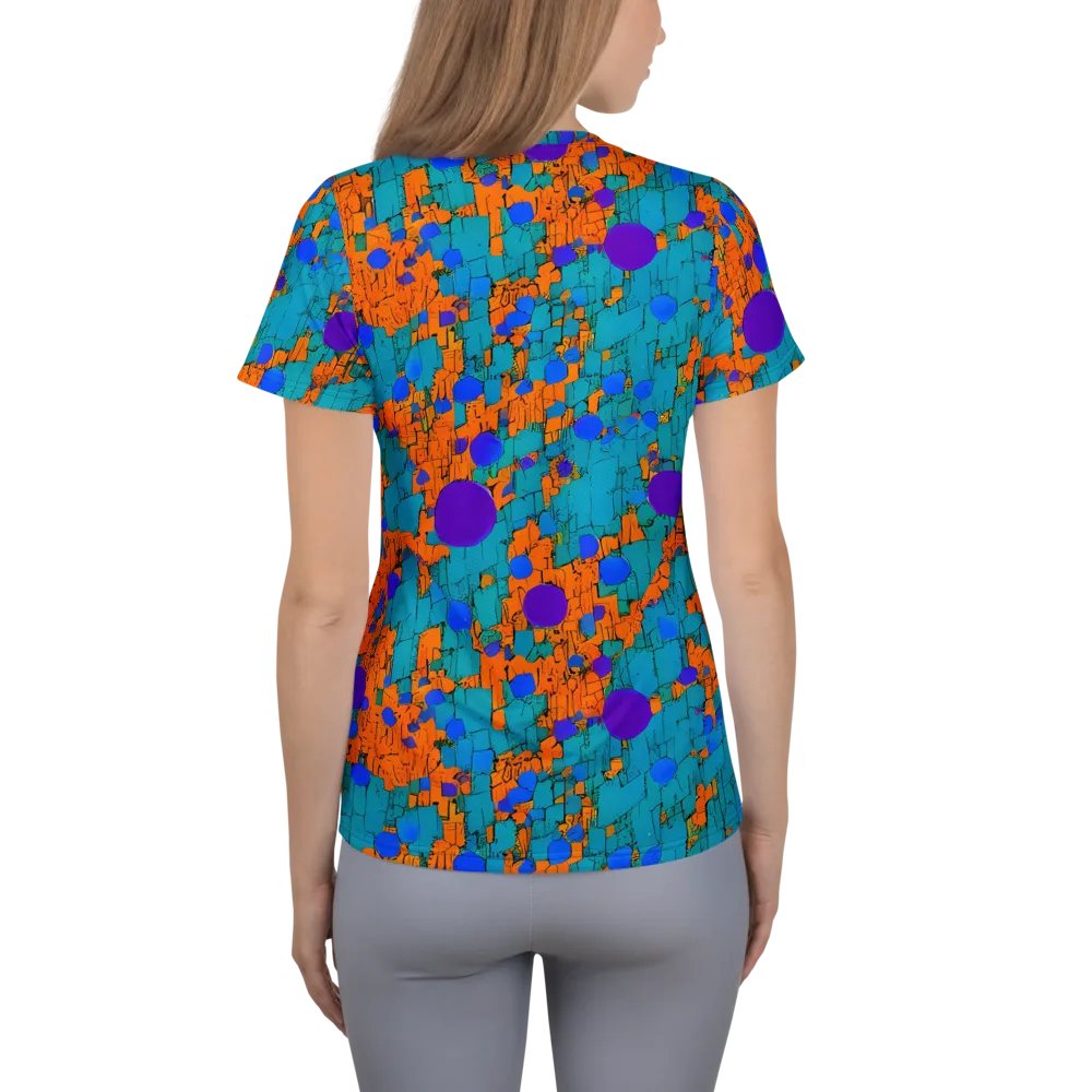 Intergalactic Rhythms on Women's Athletic T-Shirt — Back