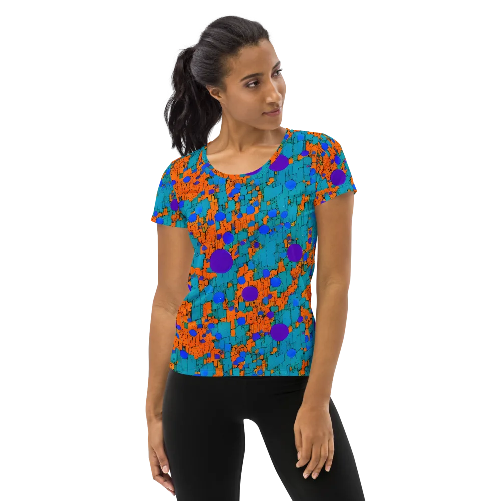 Intergalactic Rhythms on Women's Athletic T-Shirt — Front
