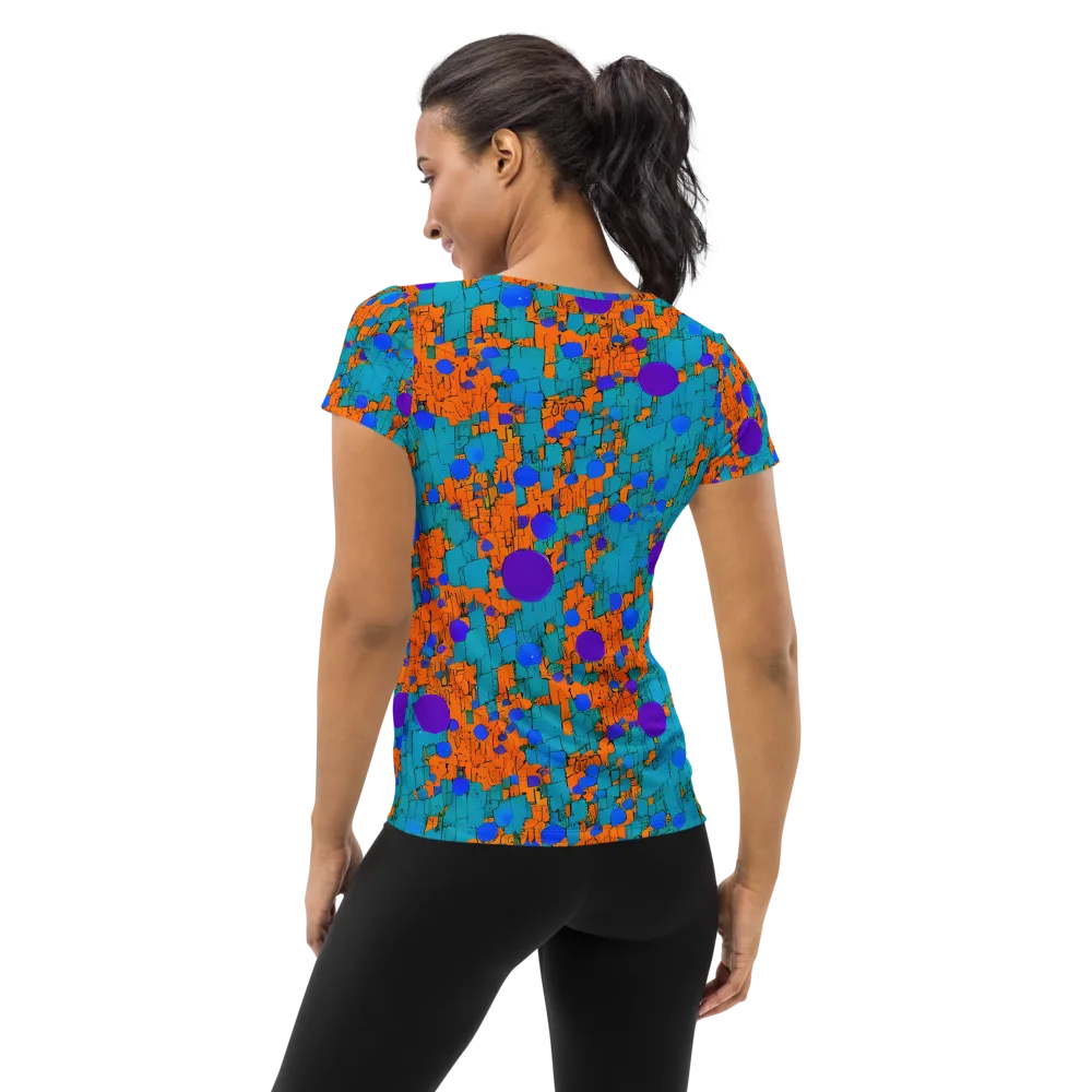 Intergalactic Rhythms on Women's Athletic T-Shirt — Back