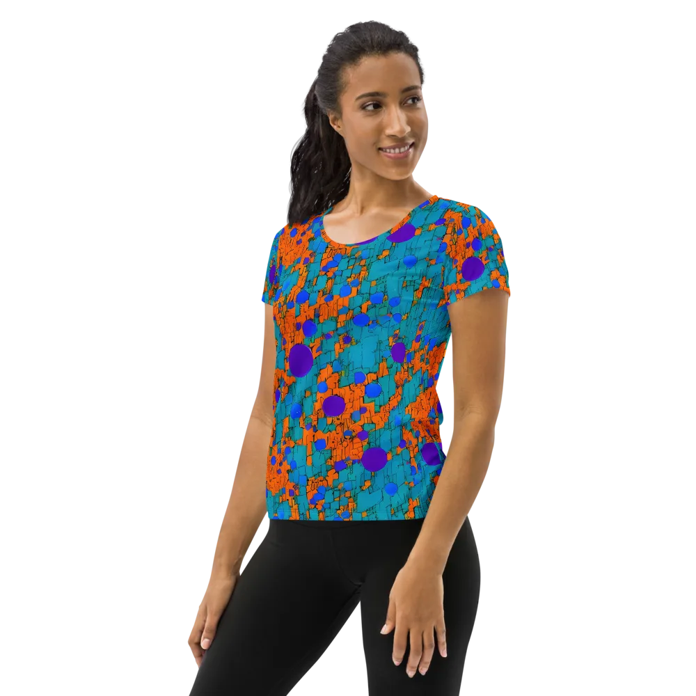 Intergalactic Rhythms on Women's Athletic T-Shirt — Left