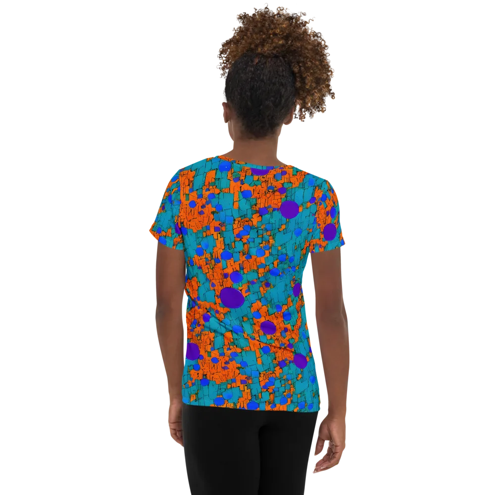 Intergalactic Rhythms on Women's Athletic T-Shirt — Back