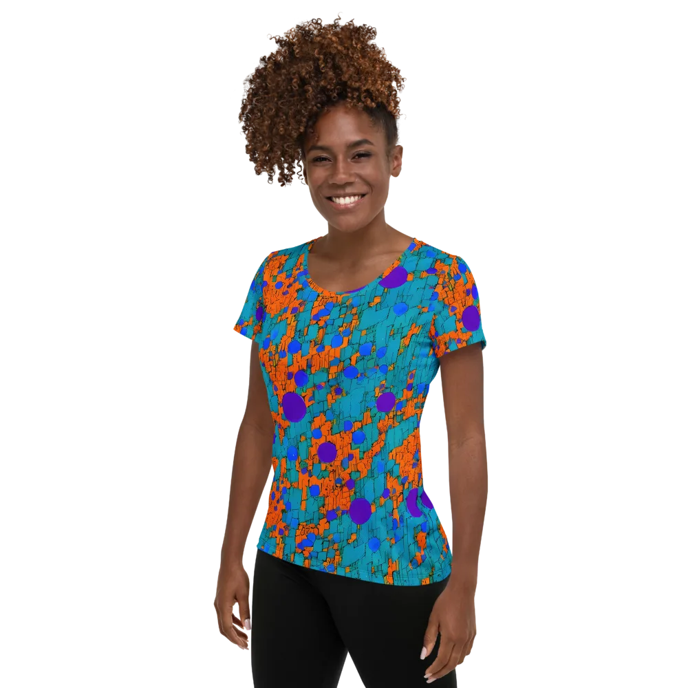 Intergalactic Rhythms on Women's Athletic T-Shirt — Left