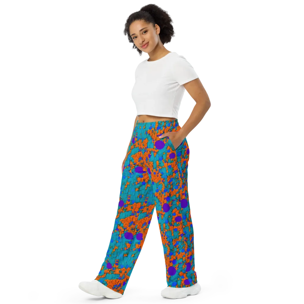 Intergalactic Rhythms on Wide-Leg Pants — Left Front