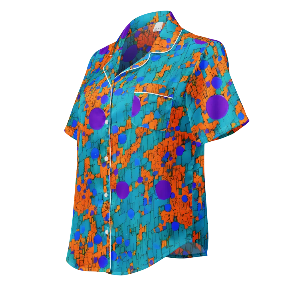 Intergalactic Rhythms on Women's Short Sleeve Pajama Top — Left Front