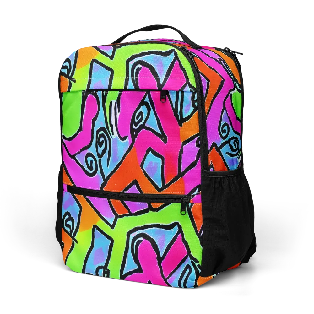 Electric Mosaic on Utility Backpack — Left Front