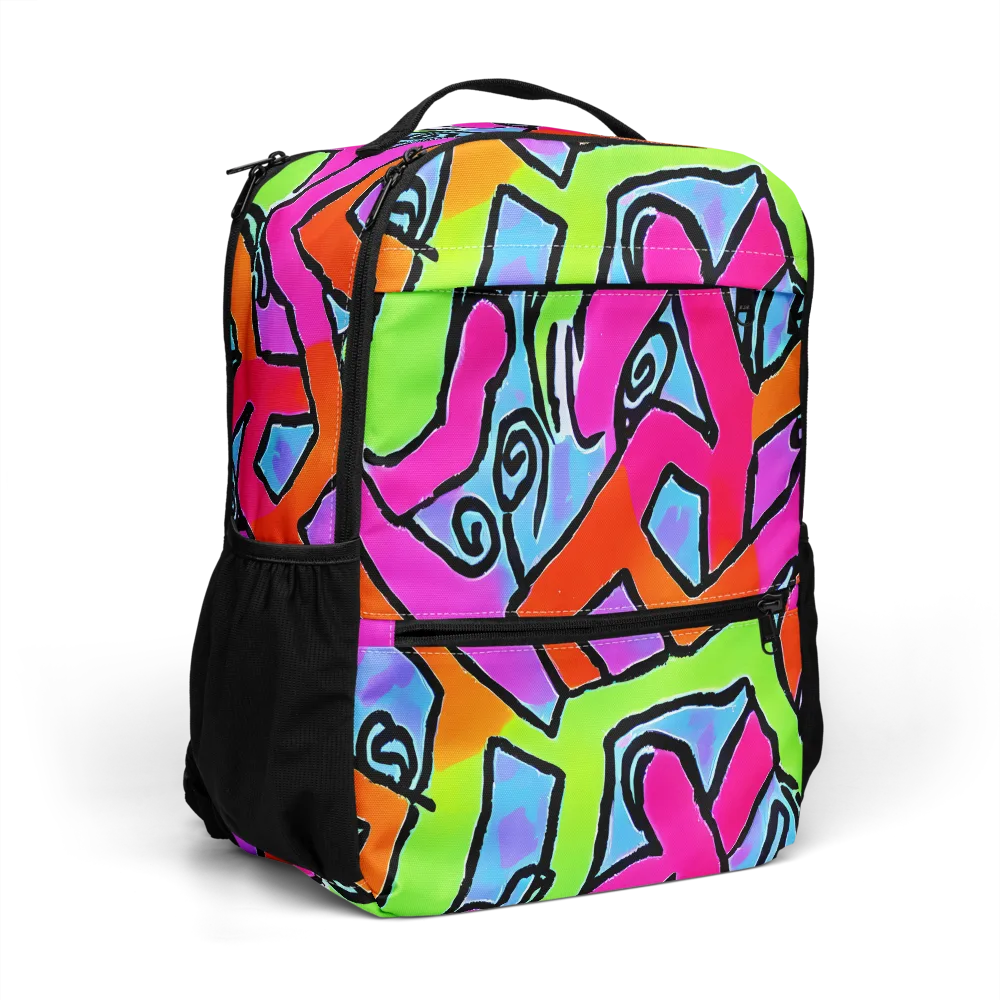 Electric Mosaic on Utility Backpack — Right Front