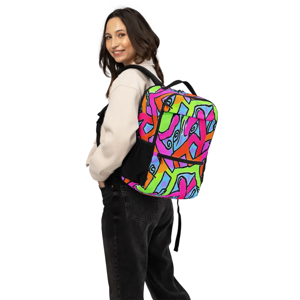 Electric Mosaic on Utility Backpack — Back
