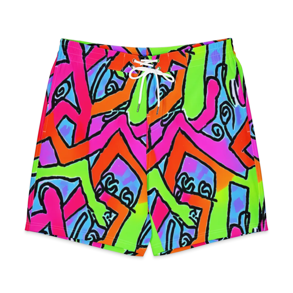 Electric Mosaic on Men's Board Shorts — Front