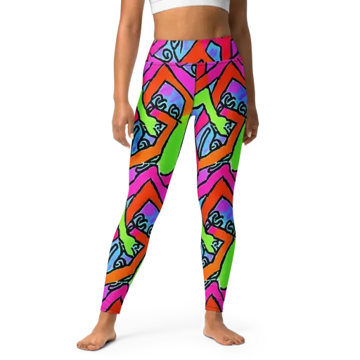 Electric Mosaic on a Yoga Leggings