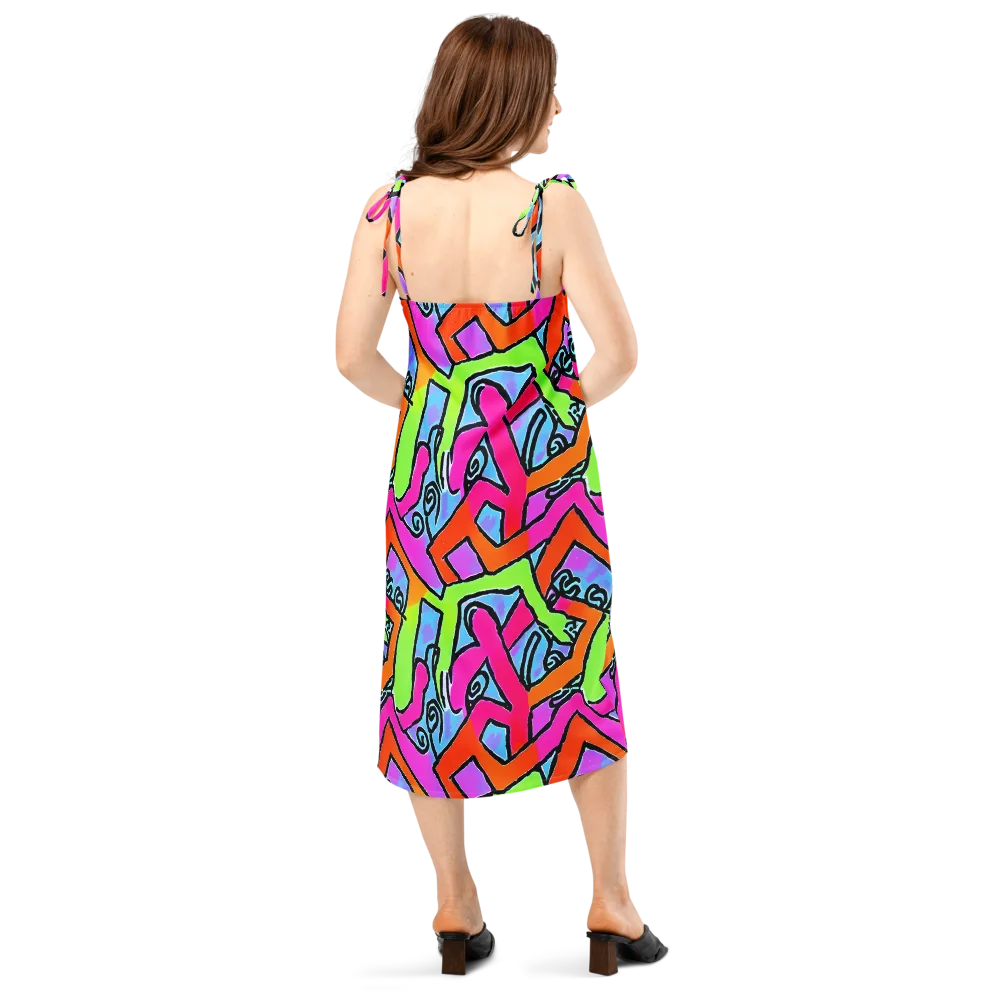 Electric Mosaic on Slip Dress — Back